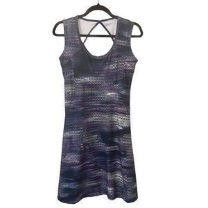 Peace & Pearls Athletic Workout Dress Purple & Blue Abstract Print Size Small